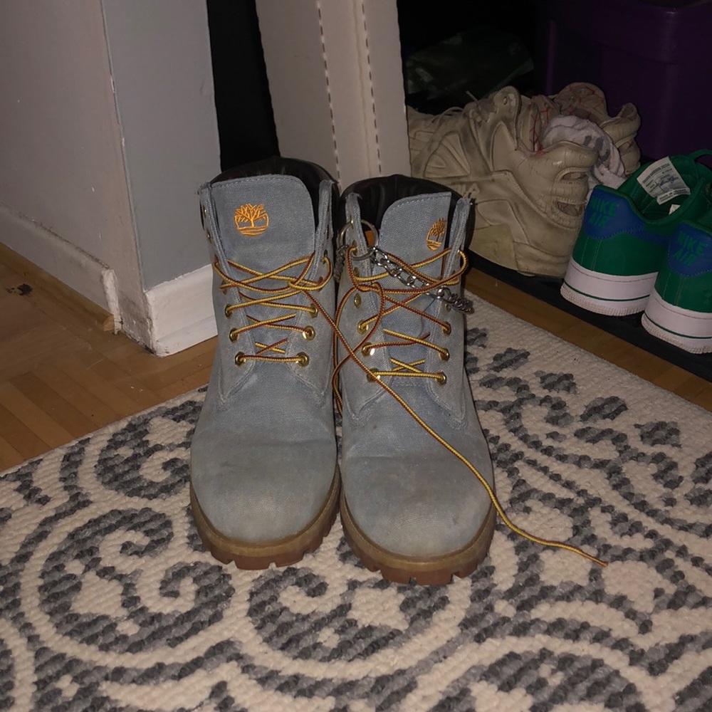 Timberland look worse but they barely need any scrubbing